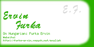ervin furka business card